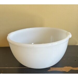 Vintage Glasbake Made for‎ Sunbeam Large White Milk Glass Mixer Mixing Bowl
